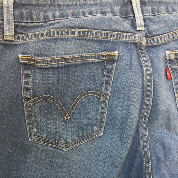 LEVIS 545 CAPRI Jeans Size 10 Women Zipper Pockets Mid Rise Medium Wash Blue - Picture 7 of 11